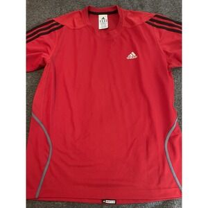 Adidas Shirt Mens Red Response Breathable Activewear Golf Practice Medium